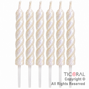 VELA VELON ESPIRAL DE 10 CM BLANCO PERLADO (PACK X 6 UNIDADES)